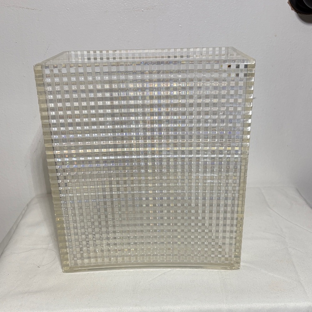 MCM HOLOGRAPHIC Lucite/Acrylic Bathroom/Any room Waste Basket